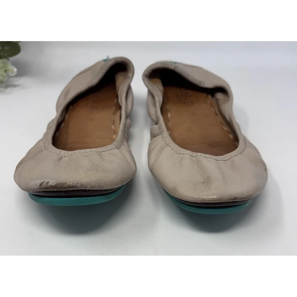 Tieks‎ By Gavrieli Taupe Foldable Ballet Flats US Womens Size 7 Leather